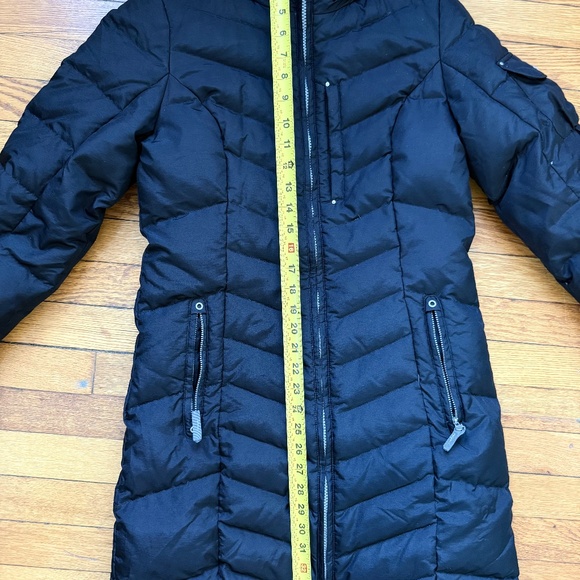 Eddie Bauer Down Parka Coat Womens Medium Black Long Puffer Quilted Full Zip - Picture 5 of 6